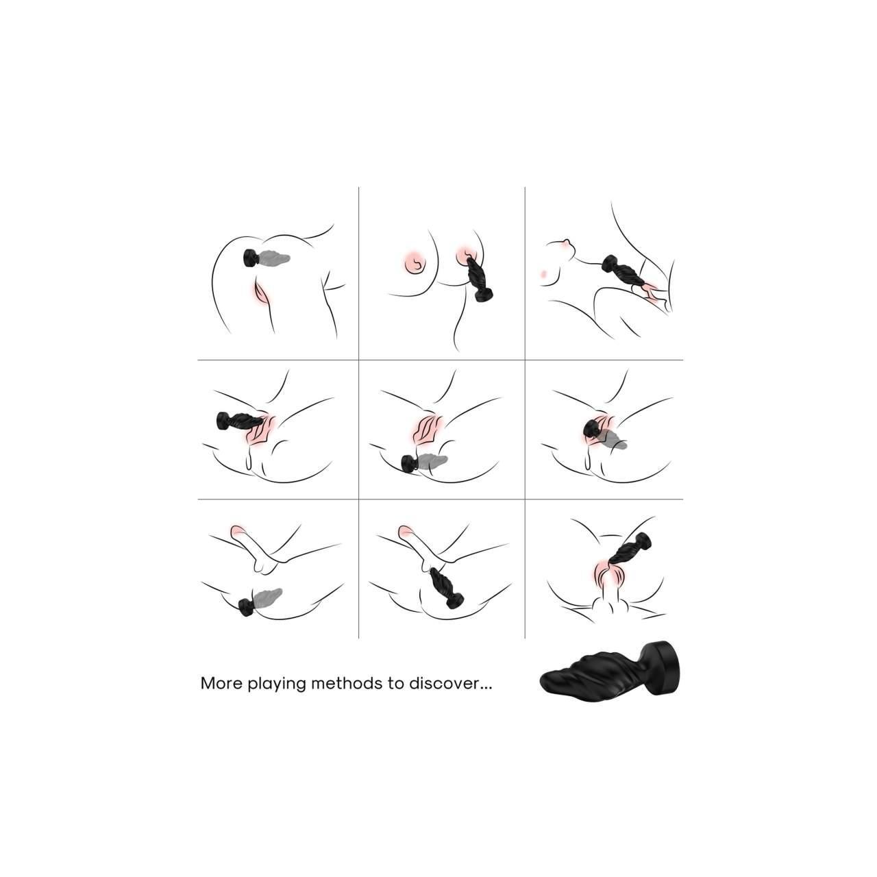 Dyskretny korek analny, wykonany z silikonu- 9 trybów wibracji