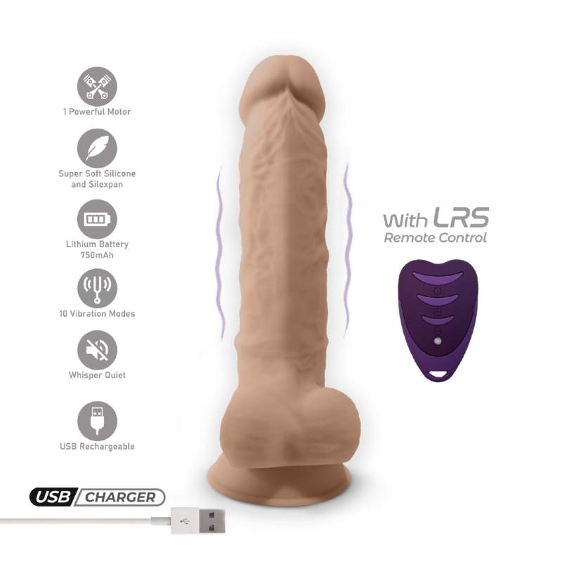 Realistyczne dildo z jądrami wzbogacone o wibracje 17cm