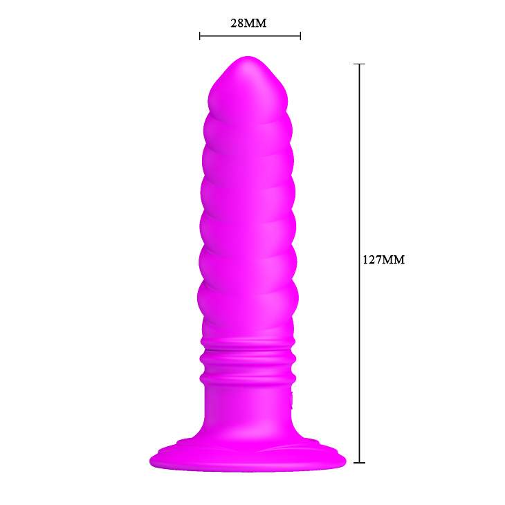 Wibrujący stymulator analny z delikatnym zagięciem z przyssawką- 10 trybów wibracji
