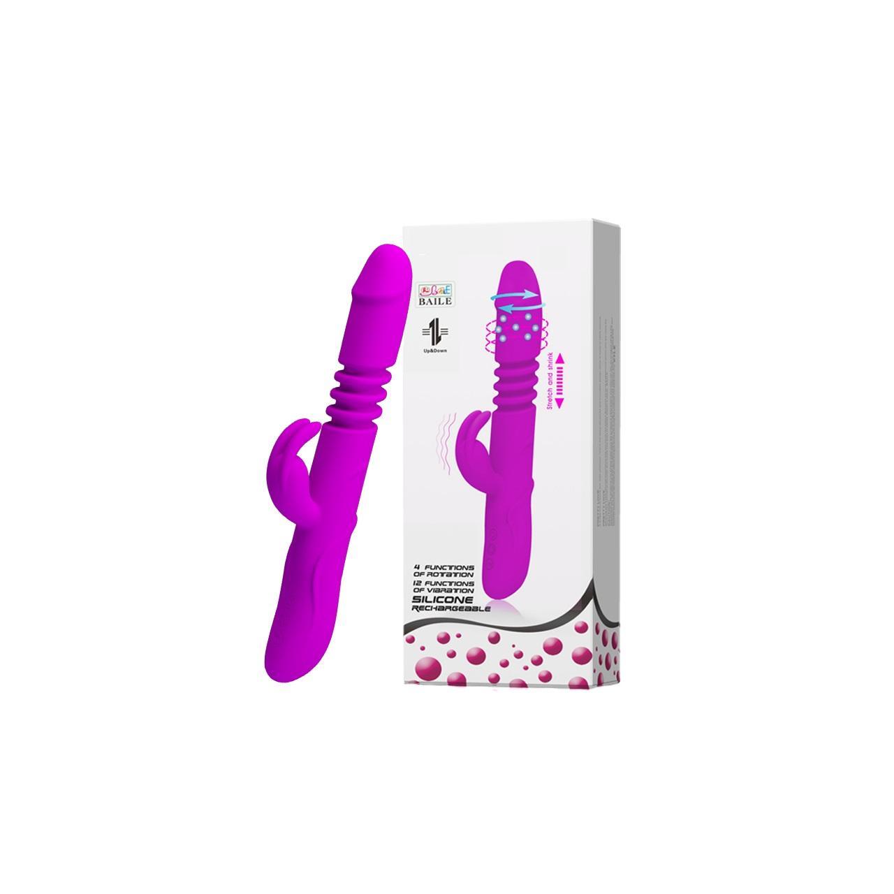 Wibrator 3w1: funkcja ruchu góra-dół, obracające sią koraliki i stymulacja łechtaczki