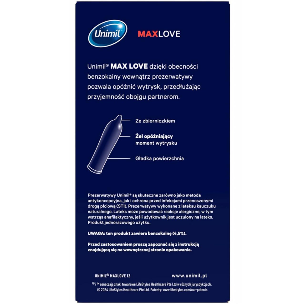 Prezerwatywa opóźniająca wytrysk Unimil Control 12zt.