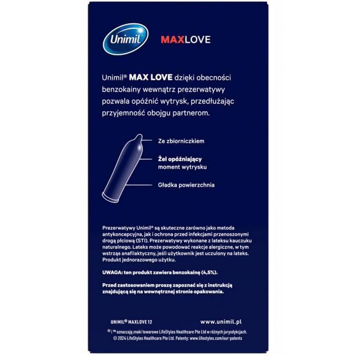 Prezerwatywa opóźniająca wytrysk Unimil Control 12zt.