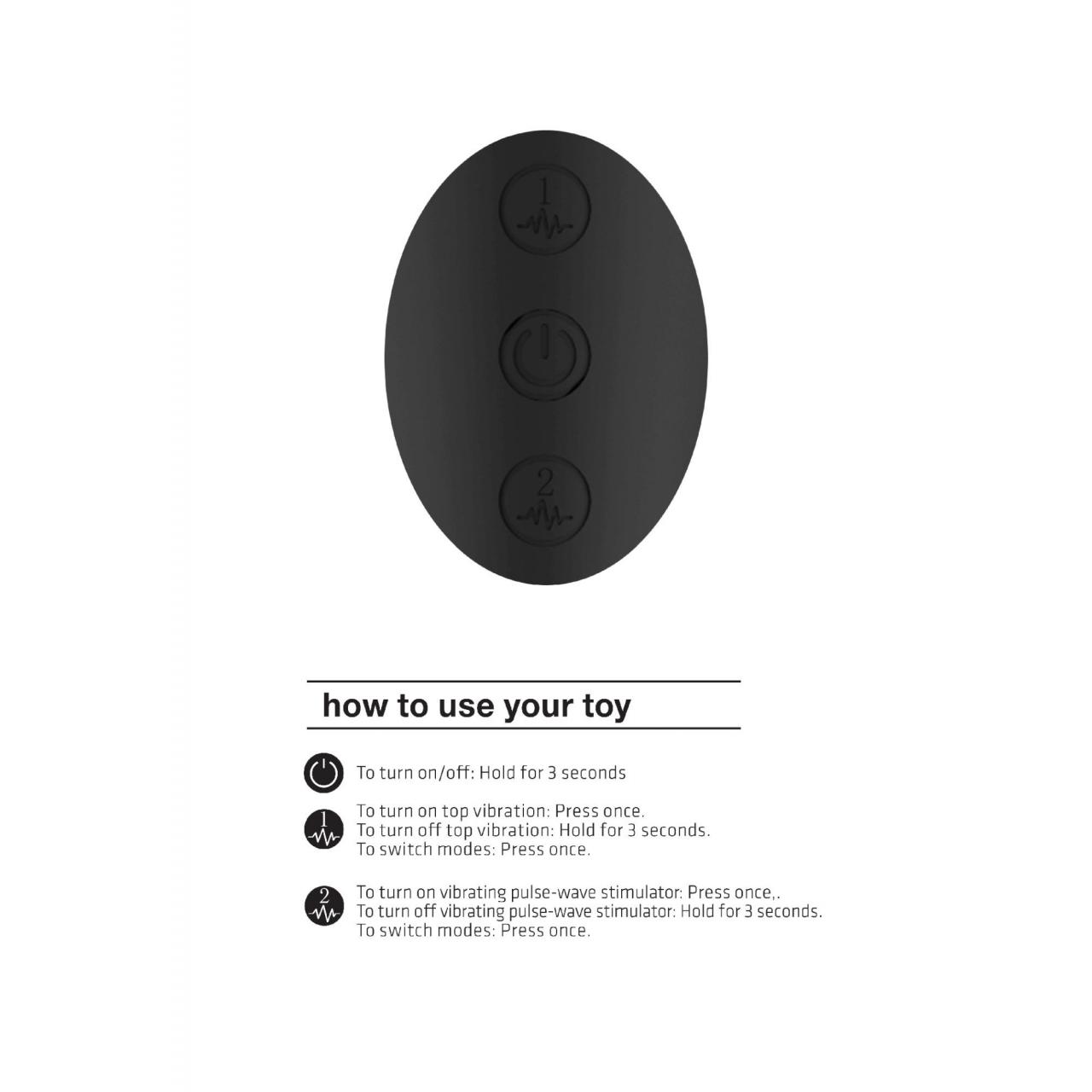 Silikonowy dwustronny masażer w kolorze czarnym: 10-funkcji wibracji