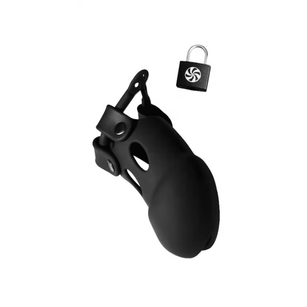 Ekskluzywny Męski Pas Cnoty z Silikonu Medycznego w kolorze czarnym