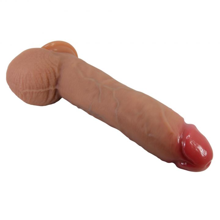 Realistyczne dildo z przyssawką wykonane z silikonu - 19,3cm