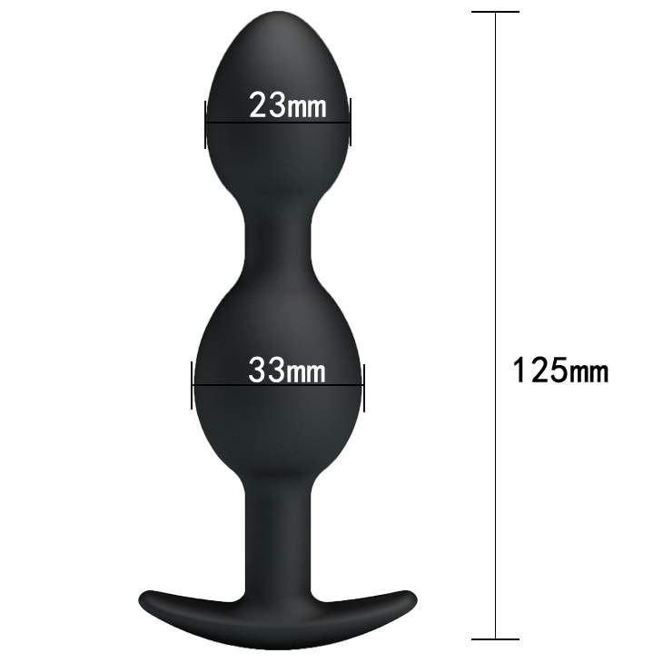 Silikonowy korek analny z dwiema wypustkami- 12,5cm