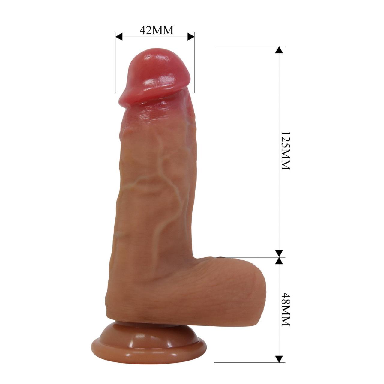 Realistyczne dildo z przyssawką wykonane z silikonu - 17,3cm