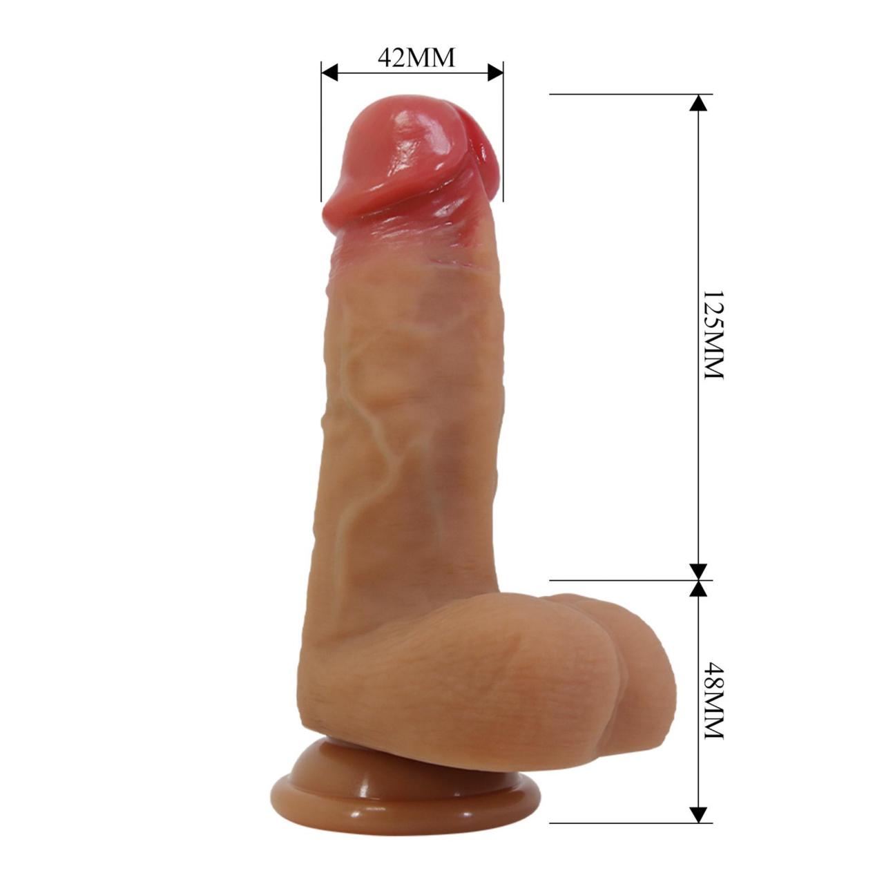Realistyczne dildo z przyssawką z uprzężą - 17,3cm