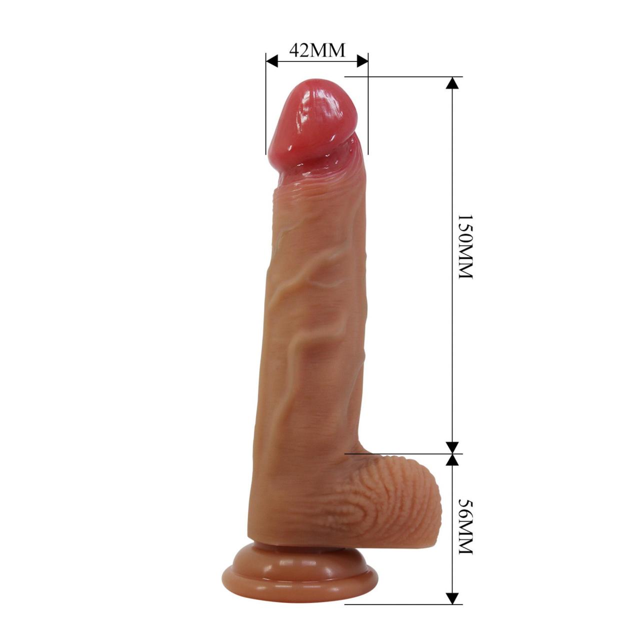 Realistyczne dildo z przyssawką wykonane z silikonu - 20,6cm
