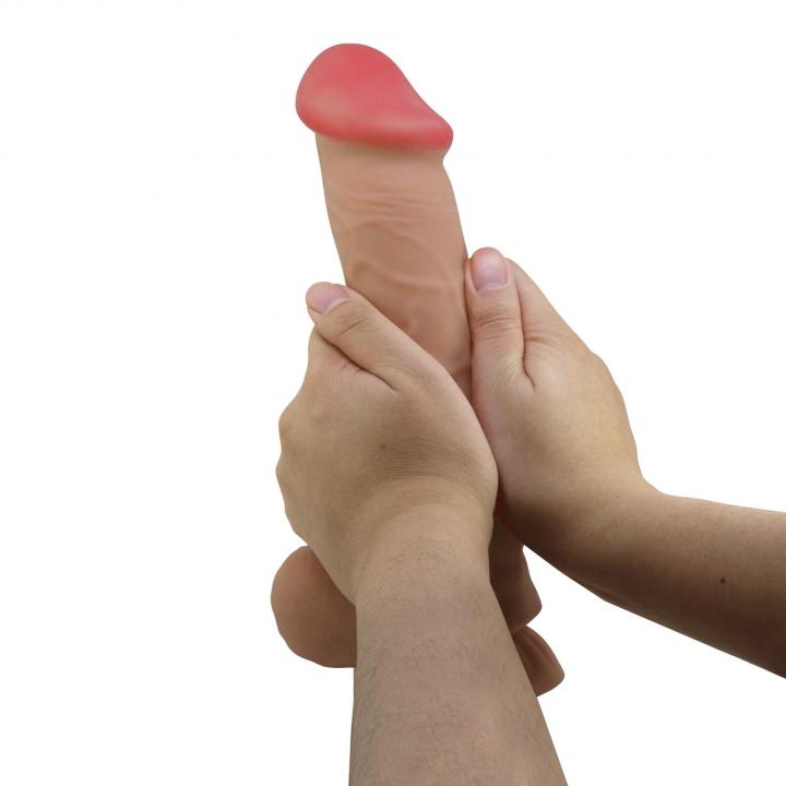 Realistyczne Dildo z ruchomą skórą i rdzeniem kręgowym - 26cm