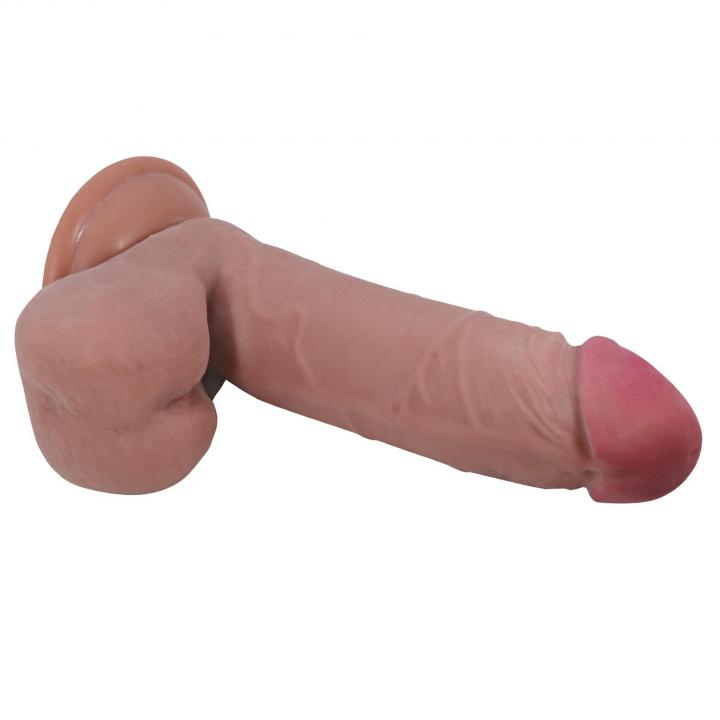 Realistyczne dildo z ruchomą skórą i przyssawką - 20.5cm