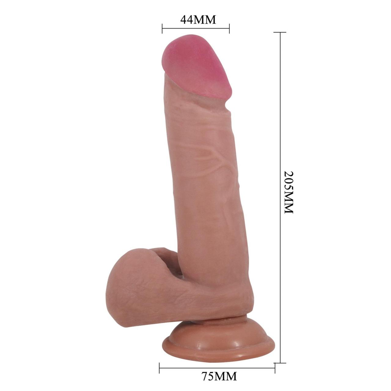 Realistyczne dildo z ruchomą skórą i przyssawką - 20.5cm