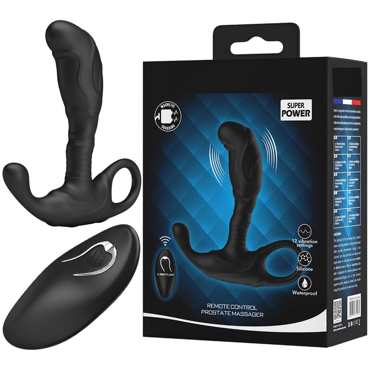Silikonowy masażer prostaty zdalnie sterowany -  12 trybów wibracji