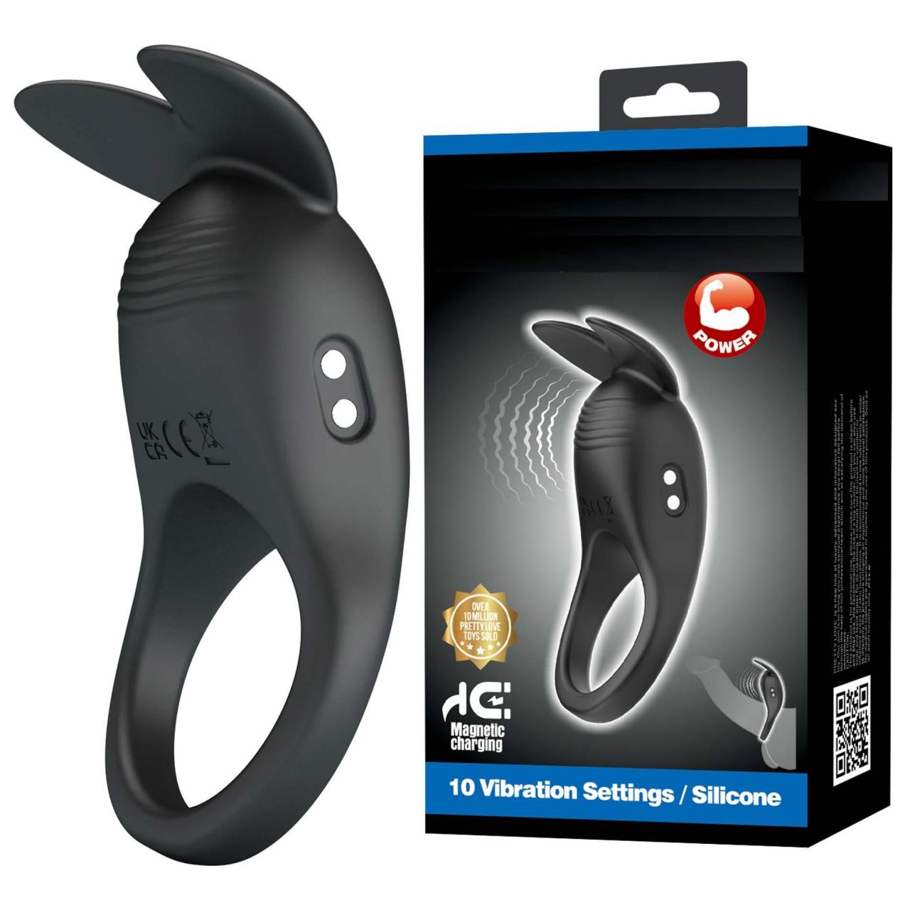 Silikonowy pierścień wibrujący z króliczkiem - 10 trybów wibracji