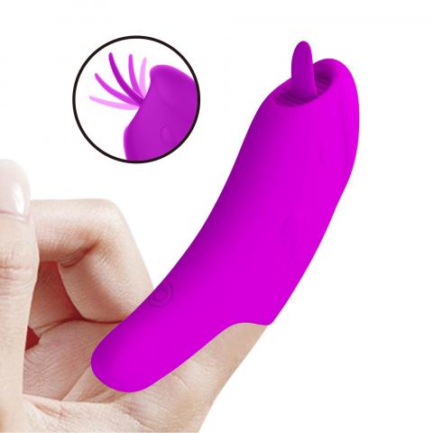 Silikonowy masażer na palec z języczkiem, ładowany USB- 10 trybów wibracji