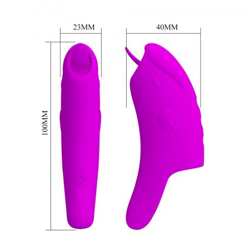Silikonowy masażer na palec z języczkiem, ładowany USB- 10 trybów wibracji
