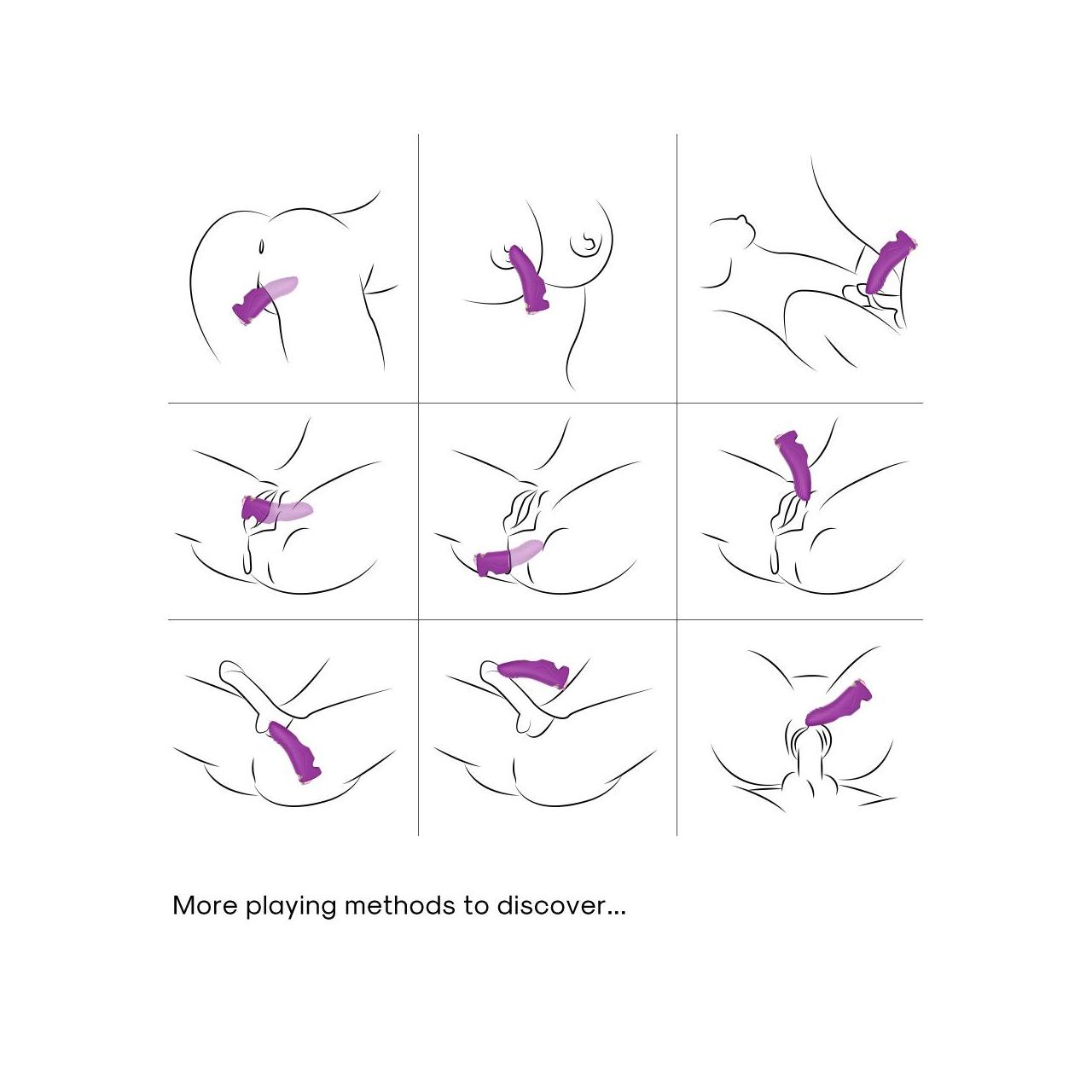 Zmysłowy wibrator na palec wykonany z silikonu do stymulacji punktu G- 9 funkcji wibracji w kolorze fioletowym