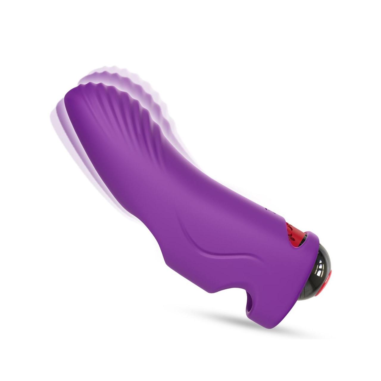 Zmysłowy wibrator na palec wykonany z silikonu do stymulacji punktu G- 9 funkcji wibracji w kolorze fioletowym
