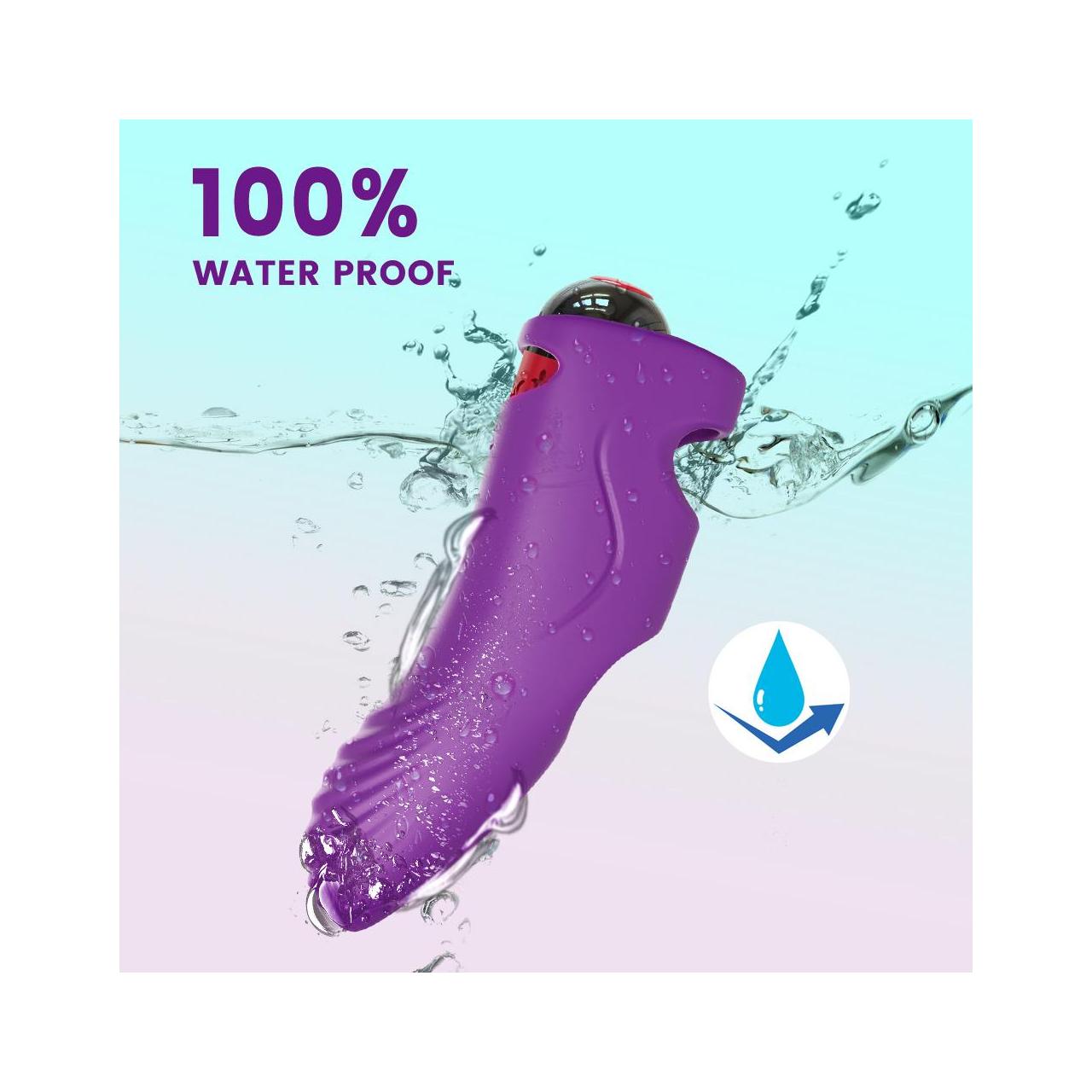 Zmysłowy wibrator na palec wykonany z silikonu do stymulacji punktu G- 9 funkcji wibracji w kolorze fioletowym