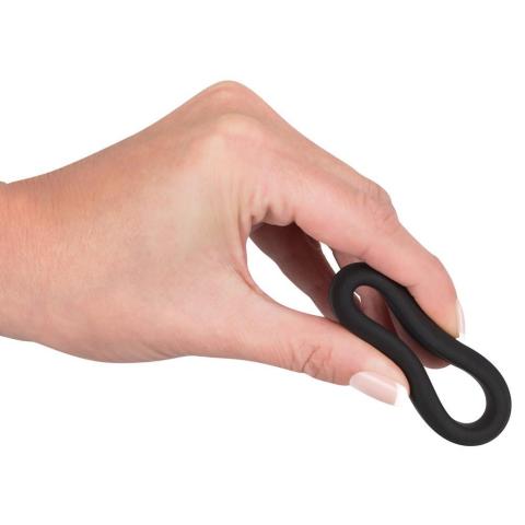 Czarny silikonowy pierścień erekcyjny - 3,8cm
