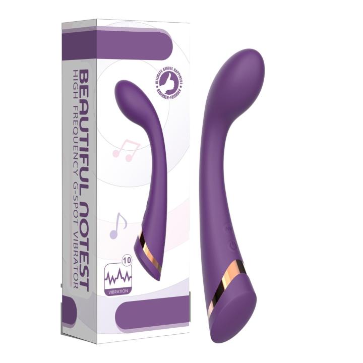 Silikonowy wibrator do stymulacji punktu G w kolorze fioletowym - 10 różnych trybów wibracji