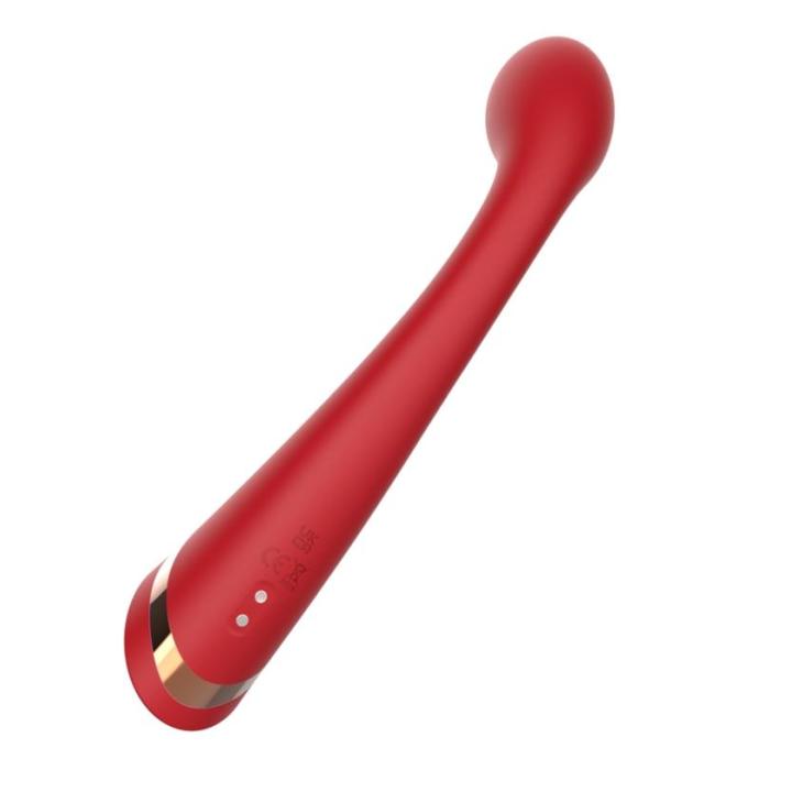 Silikonowy wibrator do stymulacji punktu G w kolorze czerwonym - 10 różnych trybów wibracji