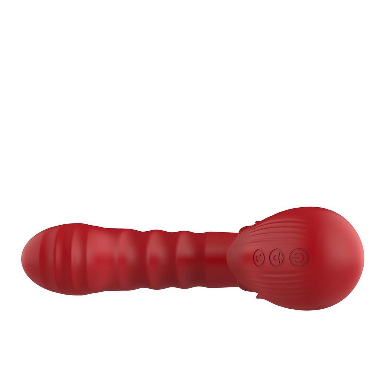 Innowacyjny wibrator 2w1 z ruchem posuwistym i ruchomym języczkiem