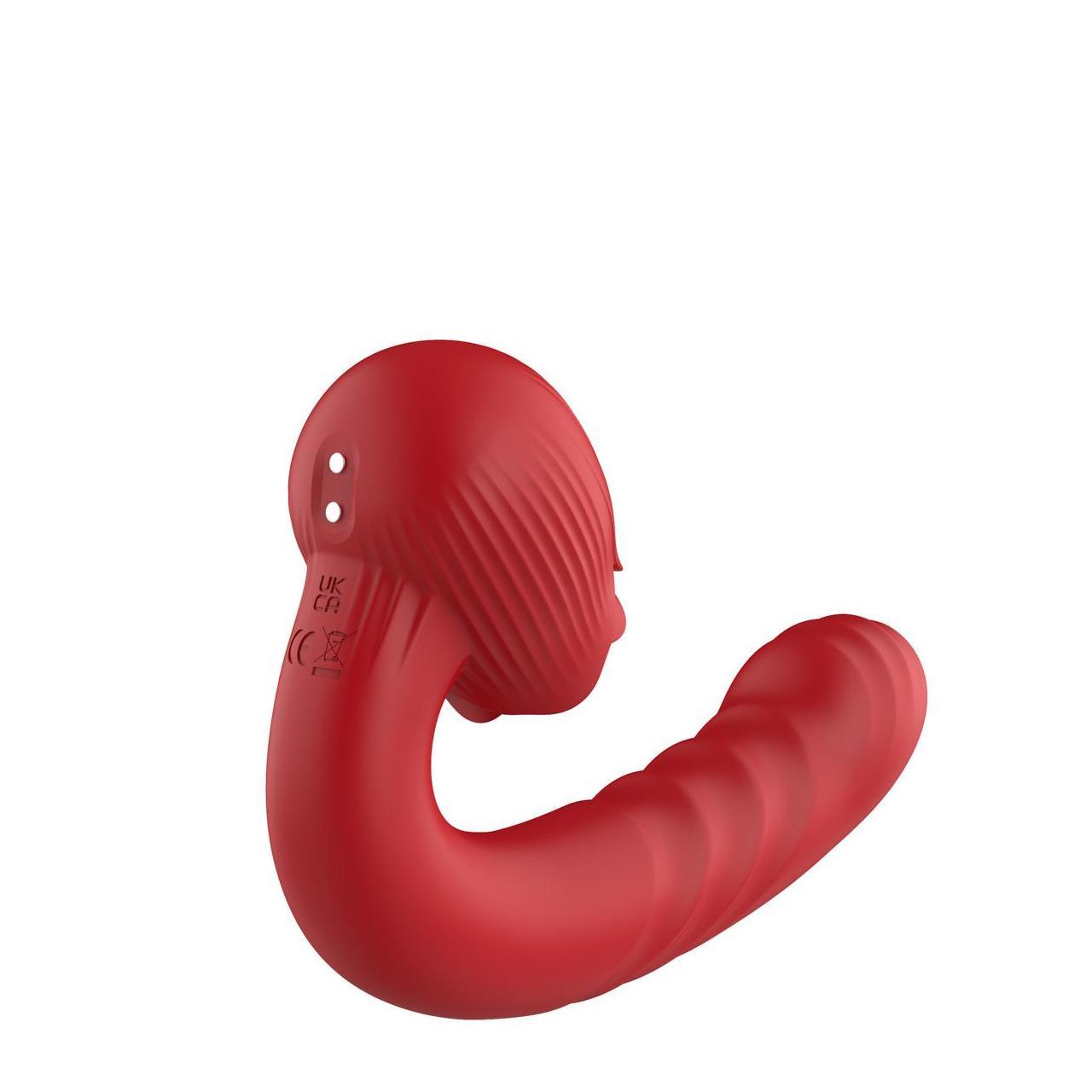 Innowacyjny wibrator 2w1 z ruchem posuwistym i ruchomym języczkiem