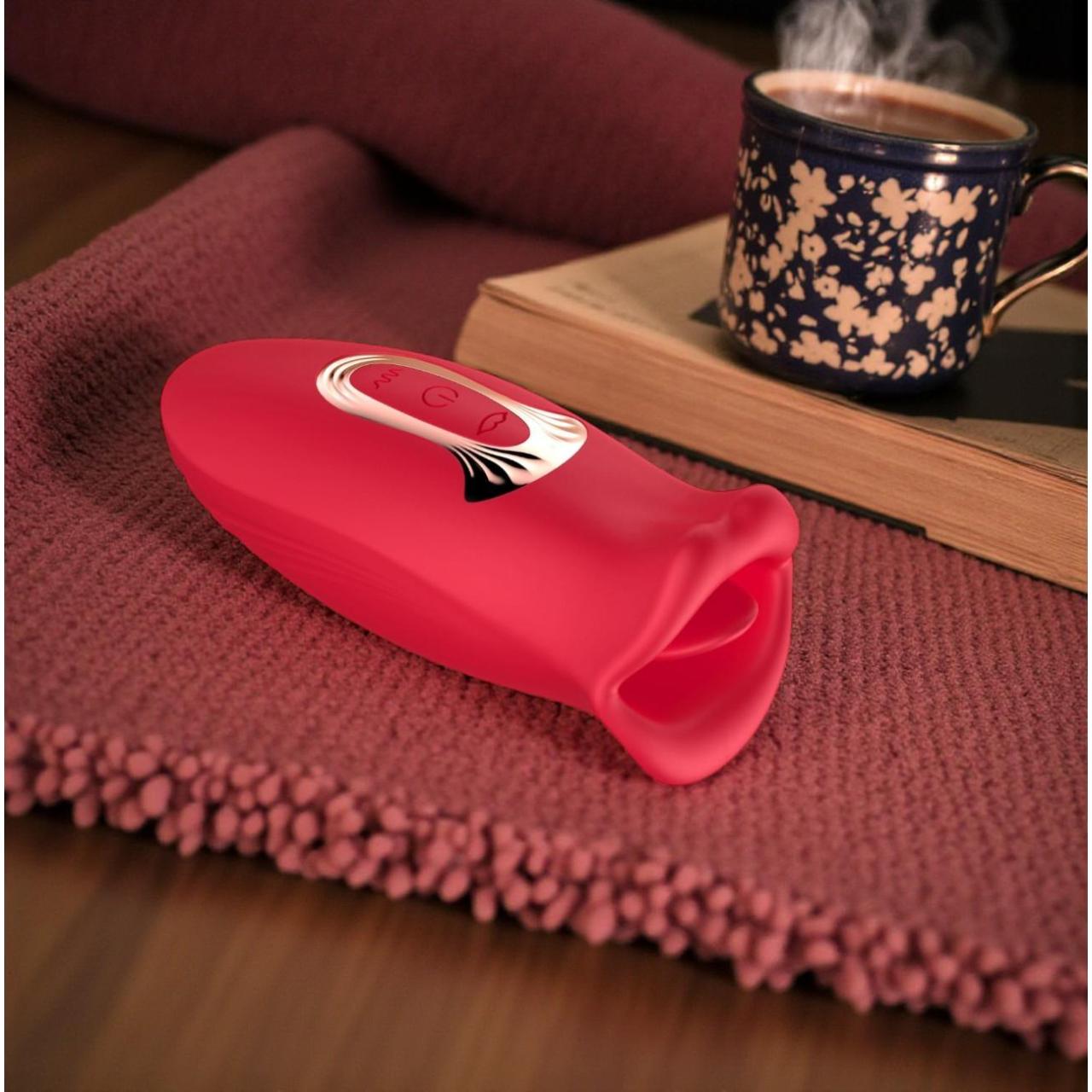 Nowoczesny masażer łechtaczki z języczkiem z funkcją gryzienia