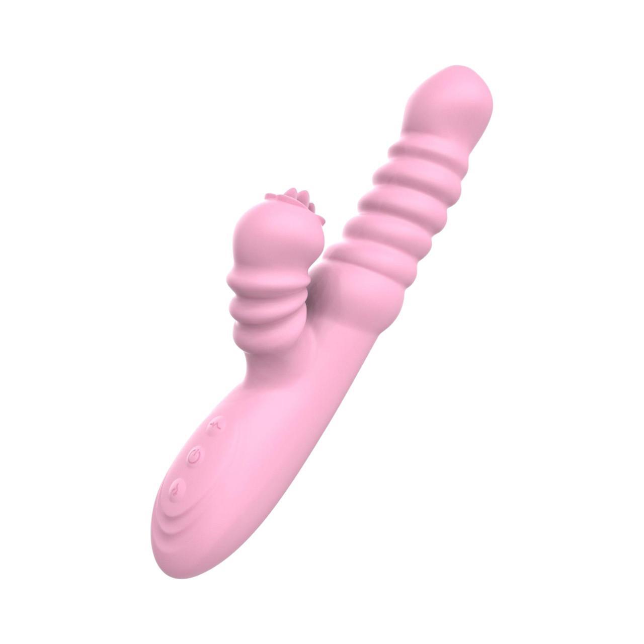 Nowoczesny wibrator do podwójnej stymulacji z funkcją ruchu góra/dół połączonym z rotacją