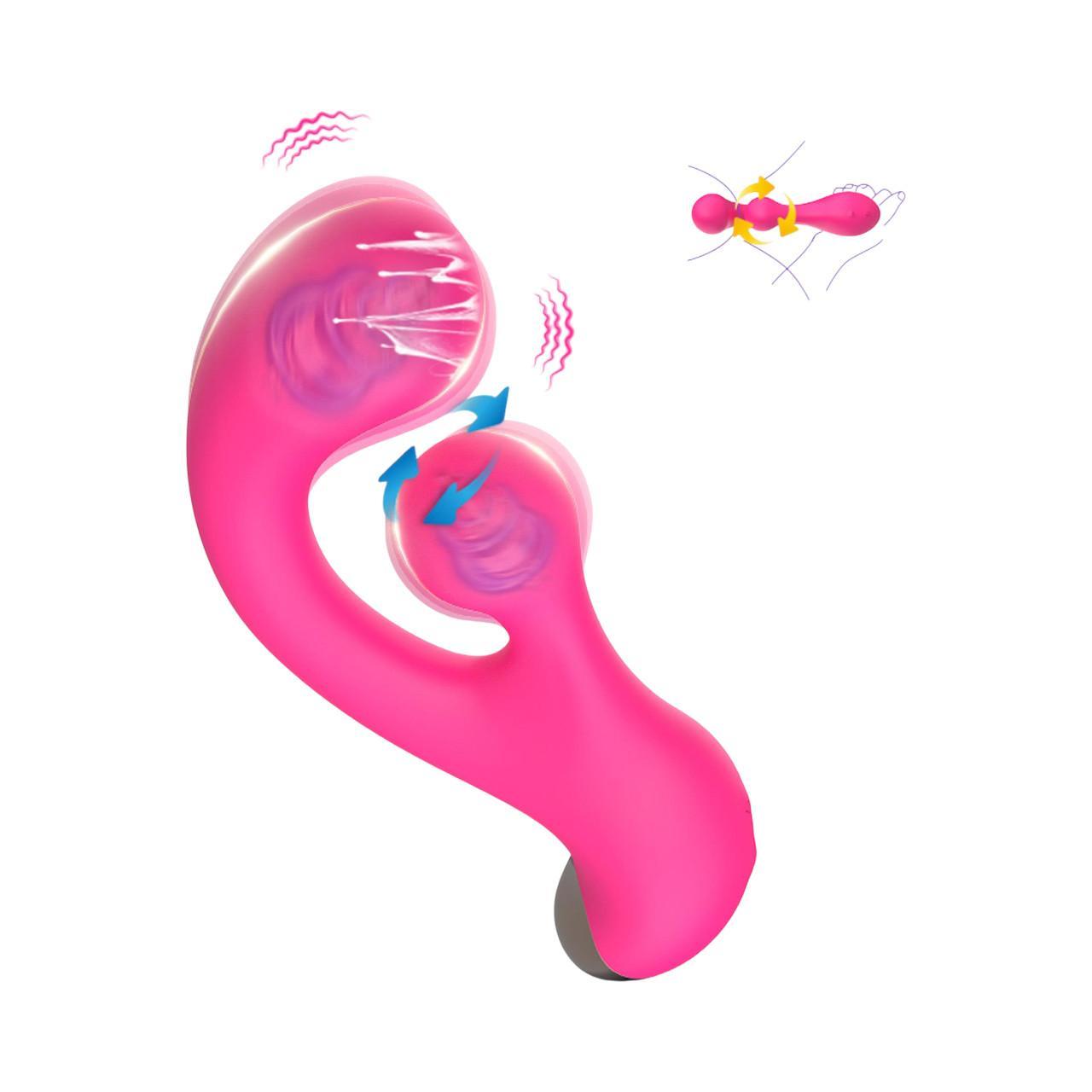 Nowoczesny wibrator do podwójnej stymulacji - 10 trybów wibracji oraz 10 poziomów obrotów