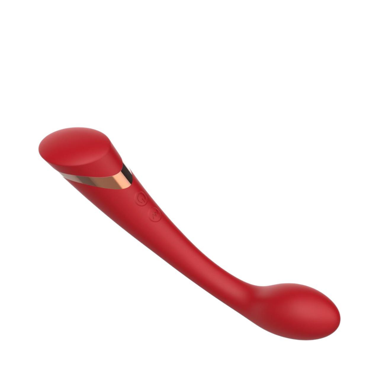 Silikonowy wibrator do stymulacji punktu G w kolorze czerwonym - 10 różnych trybów wibracji