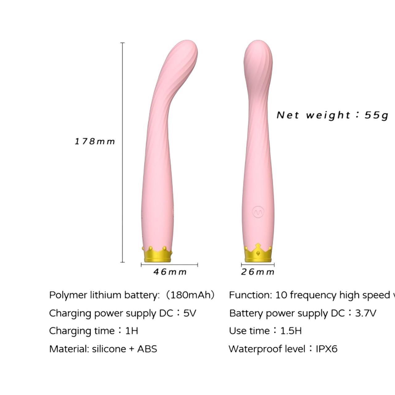 Różowy silikonowy wibrator do stymulacji punktu G - 10 ekscytujących trybów wibracji