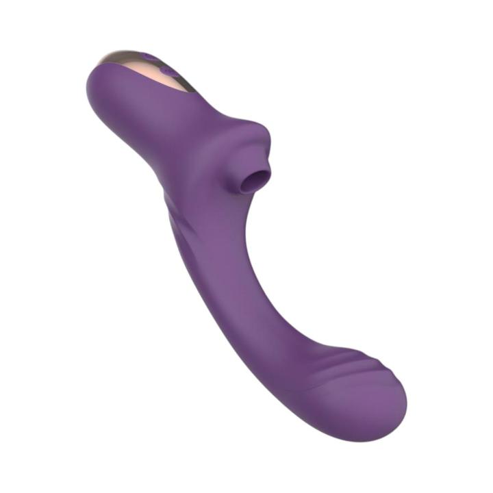 Wibrator silikonowy 2w1 z funkcją ssania łechtaczki i mocną stymulacją punktu G