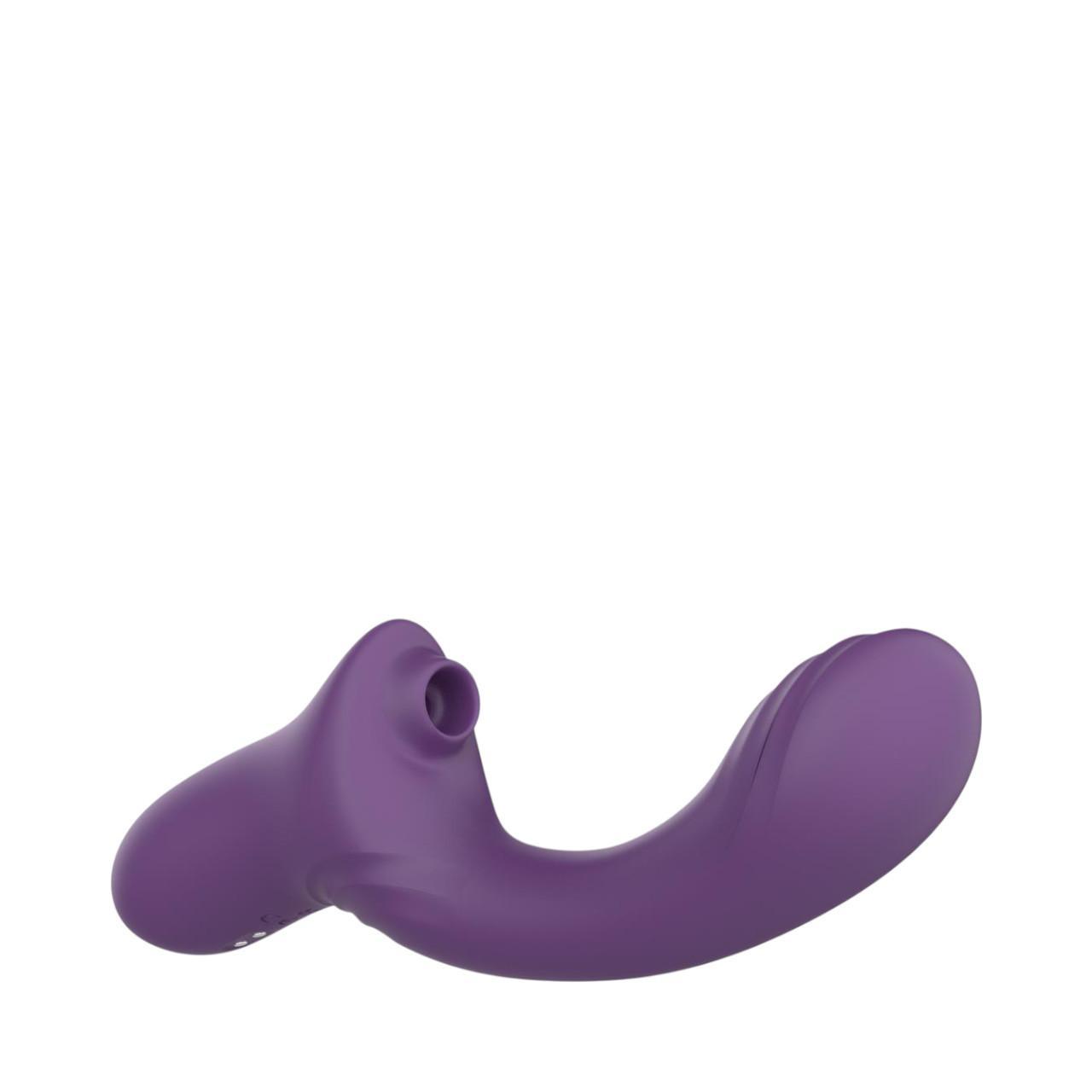 Wibrator silikonowy 2w1 z funkcją ssania łechtaczki i mocną stymulacją punktu G