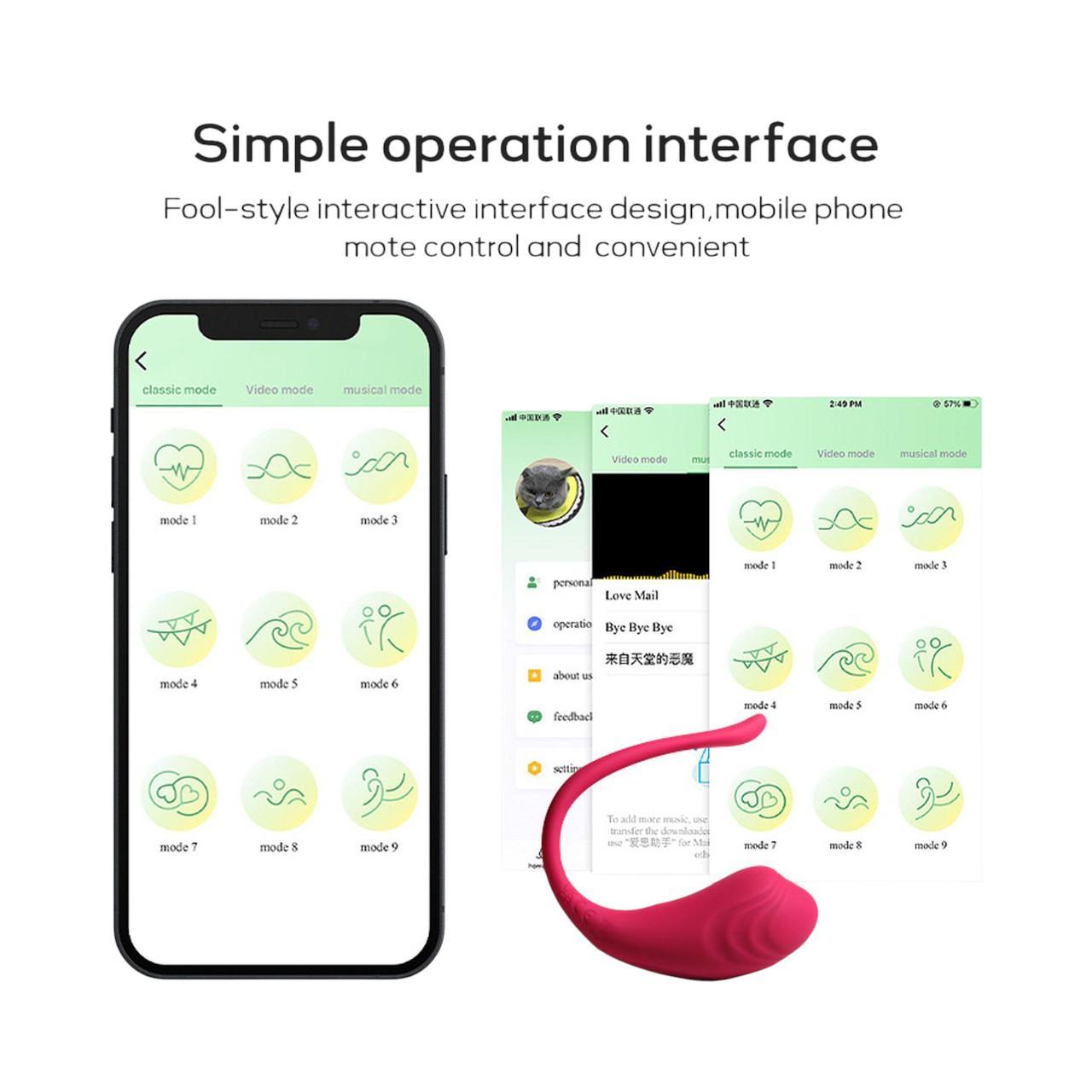Eleganckie wibrujące jajeczko sterowane aplikacją- 9 trybów wibracji