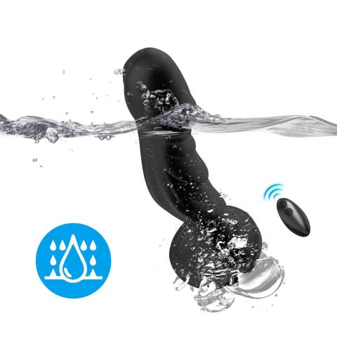 Wodoodporne, ciche dildo z przyssawką sterowane pilotem- 9 funkcji wibracji