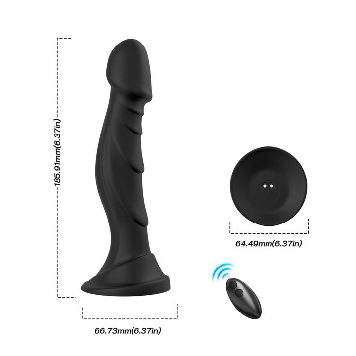 Wodoodporne, ciche dildo z przyssawką sterowane pilotem- 9 funkcji wibracji