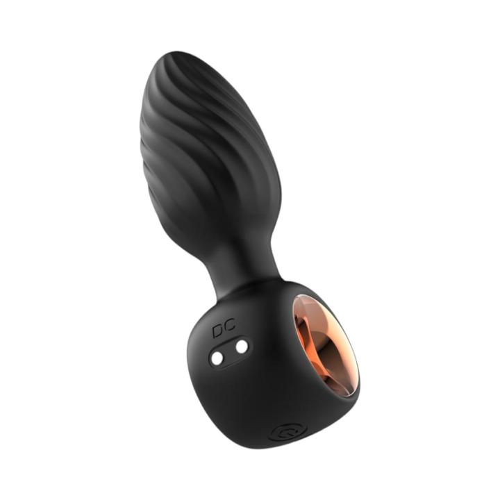 Silikonowy wibrujący korek analny z funkcją rotacji- 3,5cm