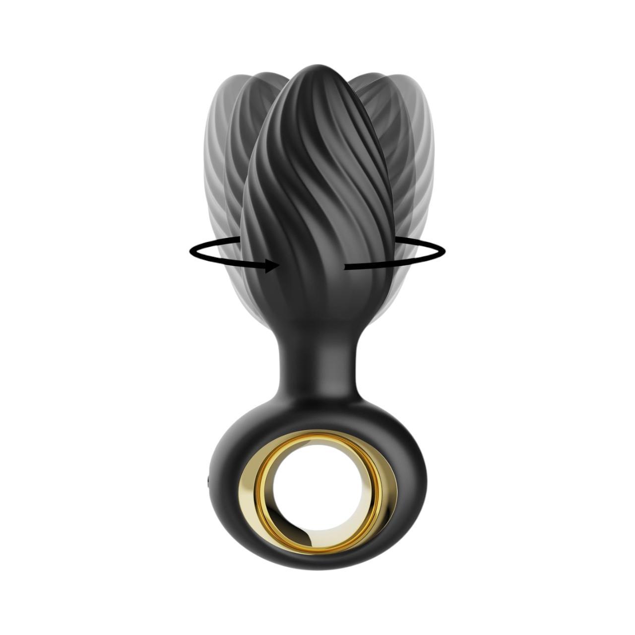 Silikonowy wibrujący korek analny z funkcją rotacji- 3,5cm