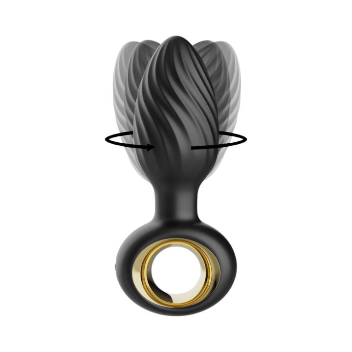 Silikonowy wibryjacy korek analny z funkcją rotacji- 3,5cm