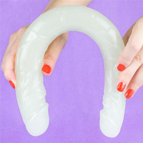 Dwustronne dildo świecące w ciemości- 37cm