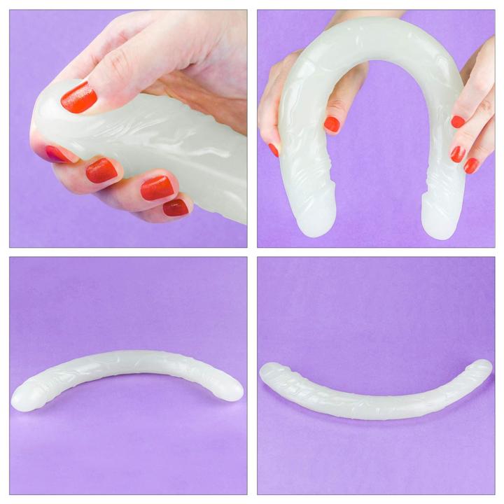 Dwustronne dildo świecące w ciemości- 37cm