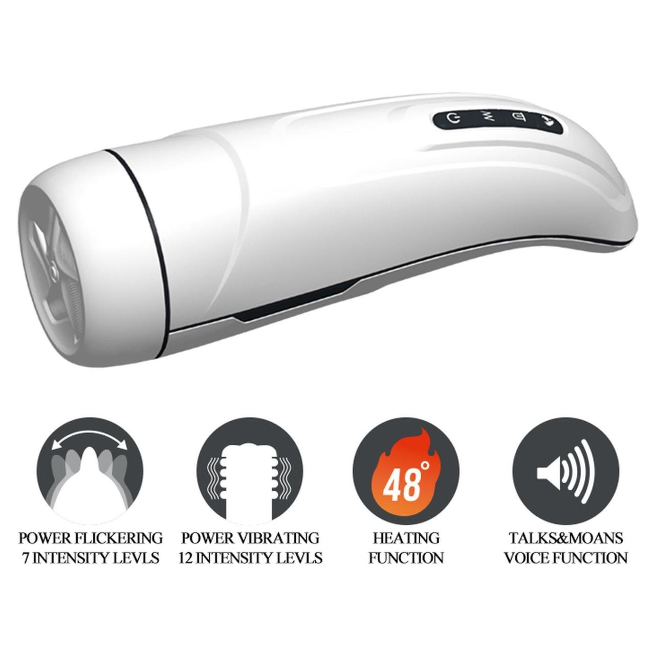 Masturbator z funkcją lizania, wibracjami oraz podgrzewania