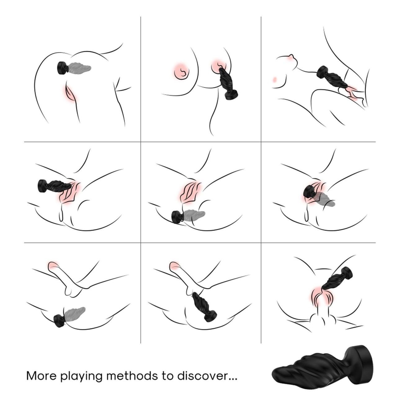 Dyskretny korek analny, wykonany z silikonu- 9 trybów wibracji