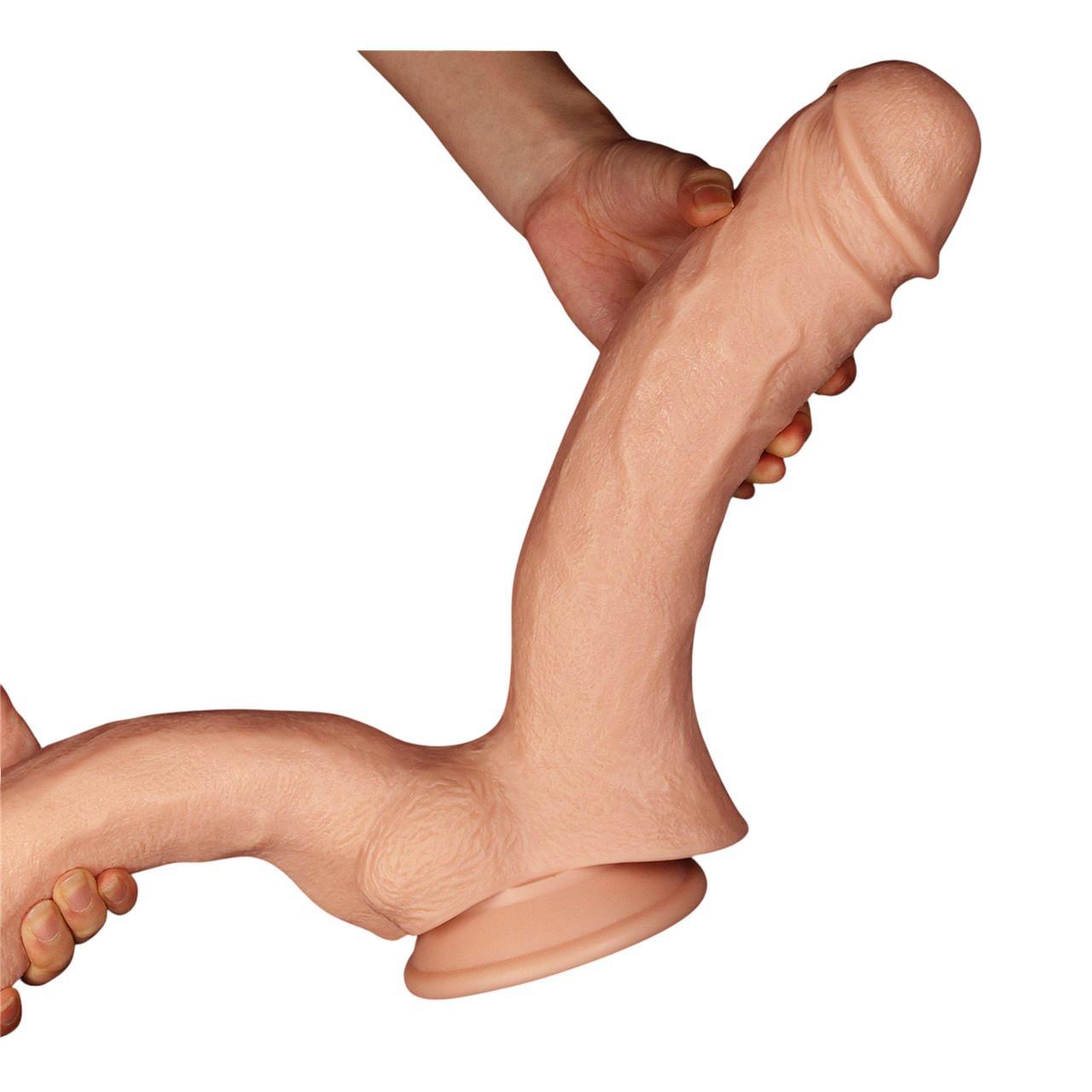 Realistyczne, dwustronne dildo King Size 2w1 z przyssawką- 30,5cm