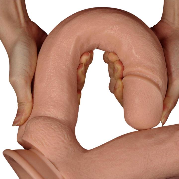 Realistyczne, dwustronne dildo King Size 2w1 z przyssawką- 30,5cm