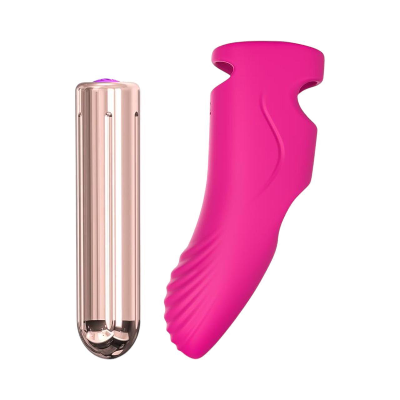 Zmysłowy wibrator na palec wykonany z silikonu do stymulacji punktu G- 9 funkcji wibracji