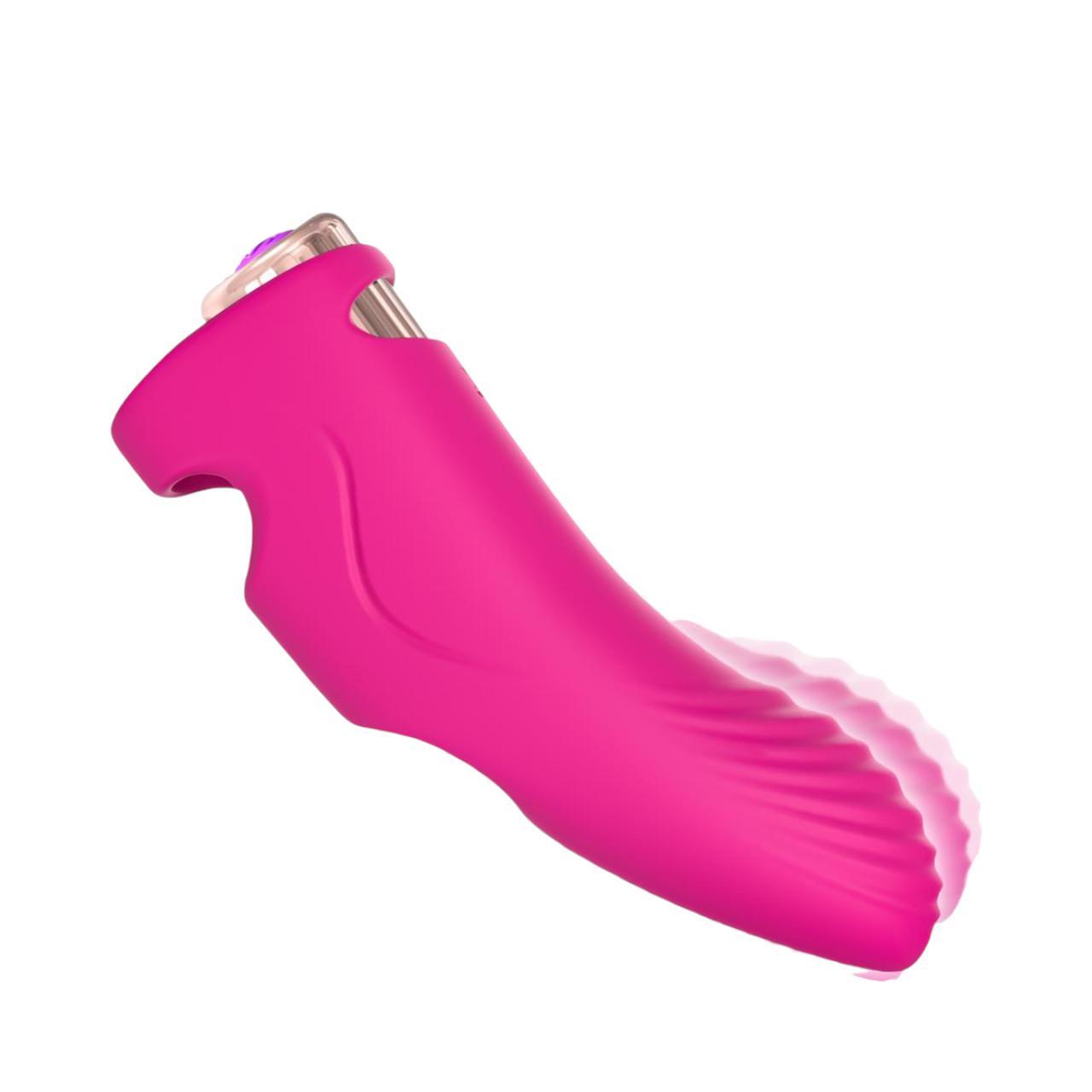 Zmysłowy wibrator na palec wykonany z silikonu do stymulacji punktu G- 9 funkcji wibracji