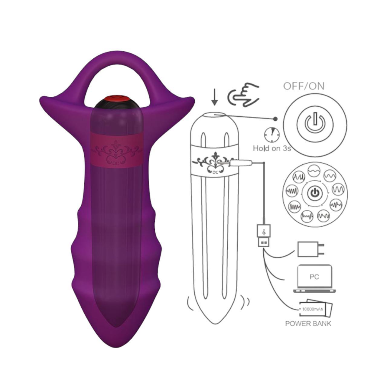 Silikonowy korek analny z wyjmowanym pociskiem wibrującym - 9 trybów pracy